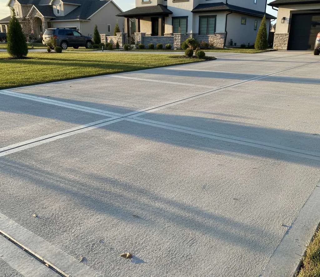 Broom Finish concrete driveway finish example