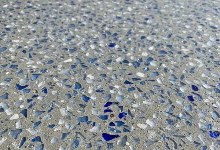 Exposed aggregate stone option - Quartz & Glass