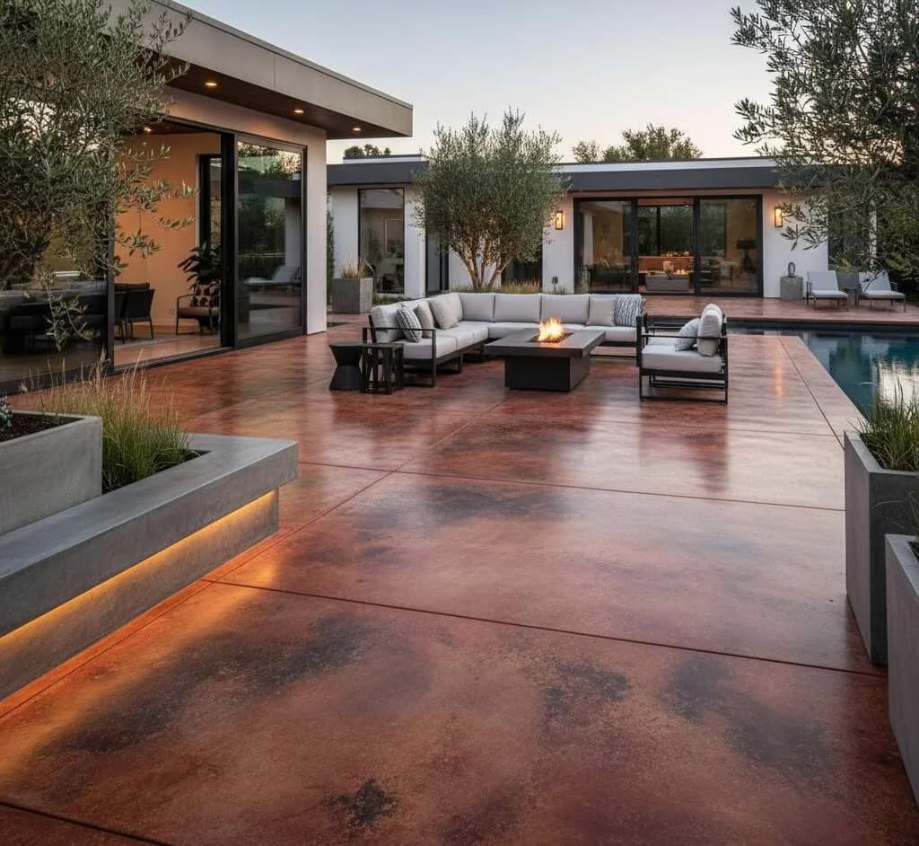 Colored & Stained concrete patio example