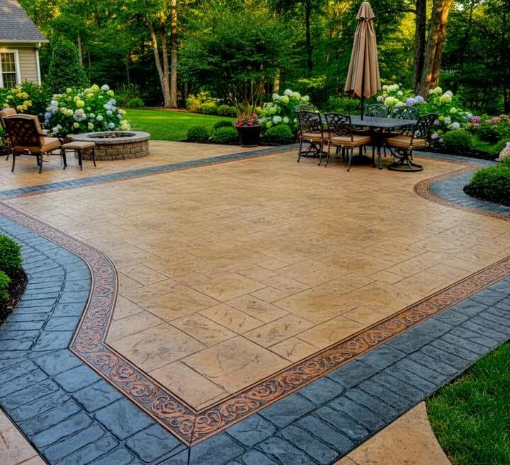Decorative Borders concrete patio example