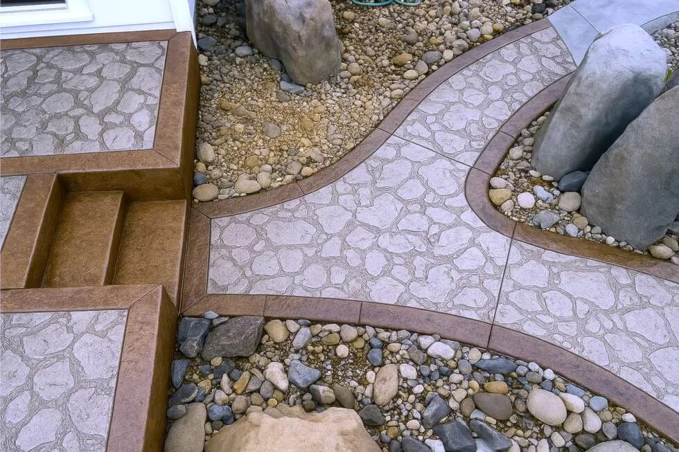 Stamped Concrete Pathways concrete walkway example