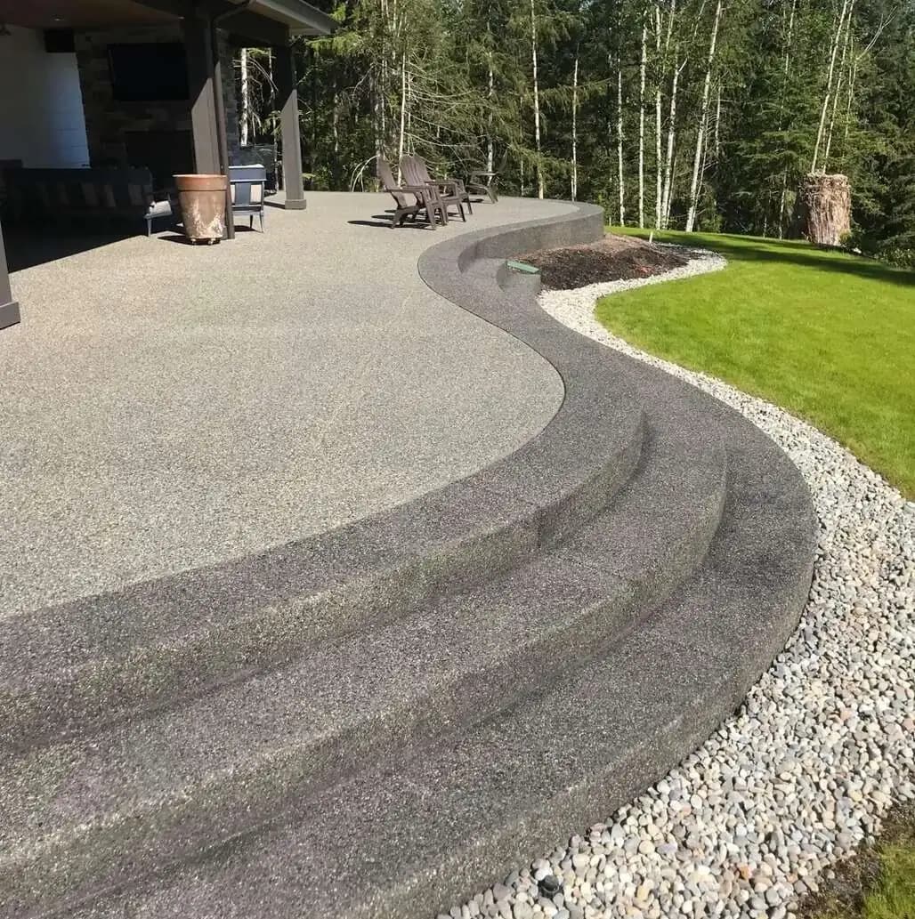 Exposed Aggregate concrete patio example
