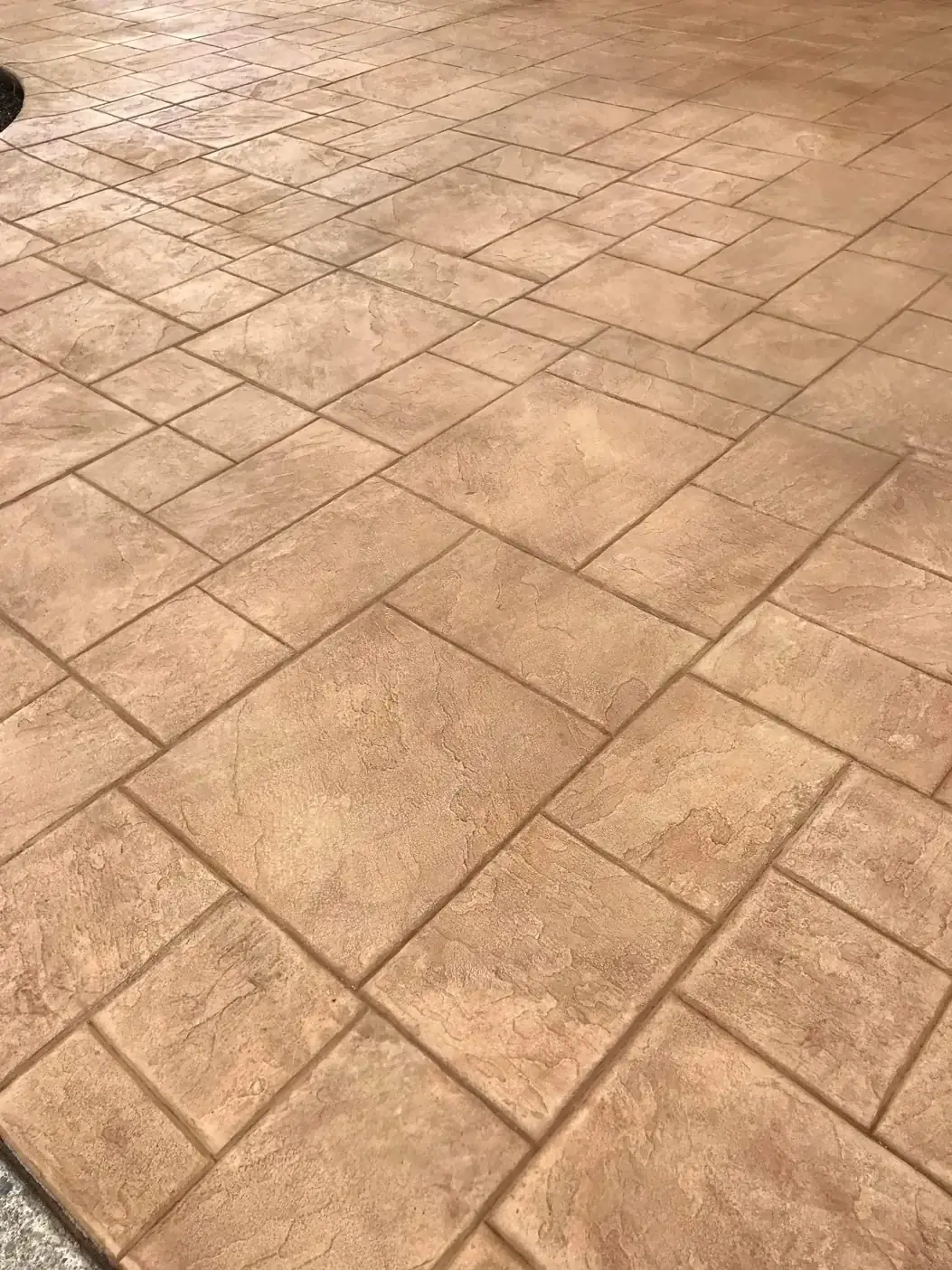 Detailed overhead view of the Ashlar slate stamp pattern, showing varied rectangular and square stone shapes.